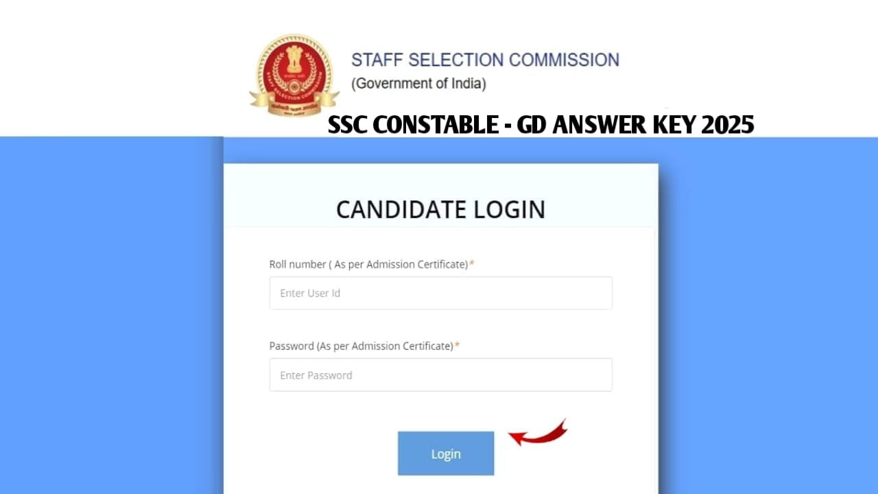 SSC GD Constable Answer Key 2025